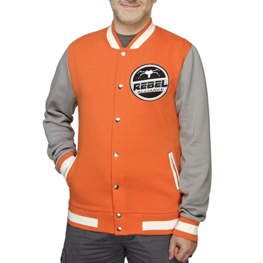 Star Wars Rebel Alliance Jacket Mens XL Orange-Gray Lightweight